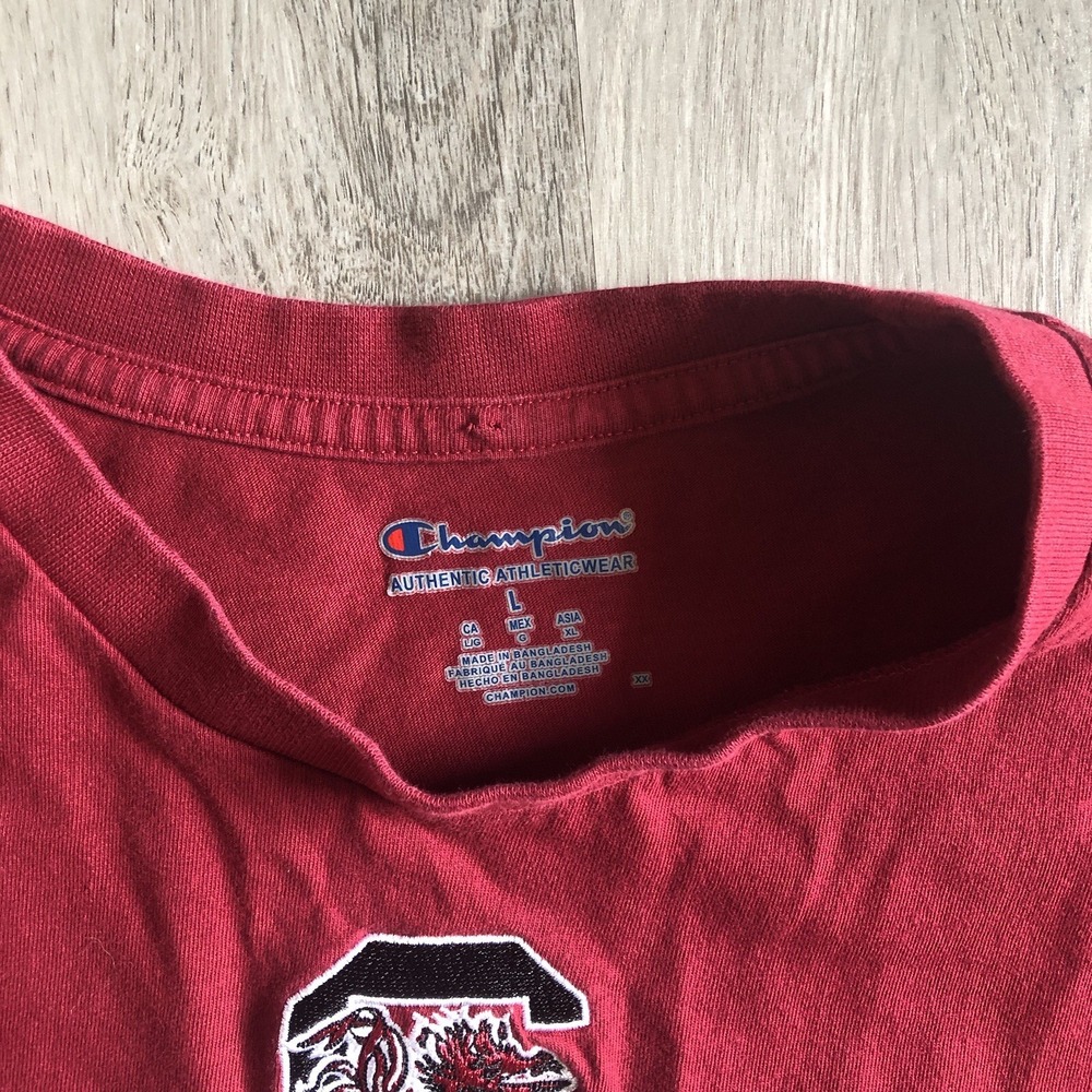 Men's Champion University Of South Carolina Gamecocks Stitched Letters T Shirt L - Picture 3 of 4